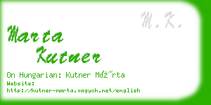 marta kutner business card